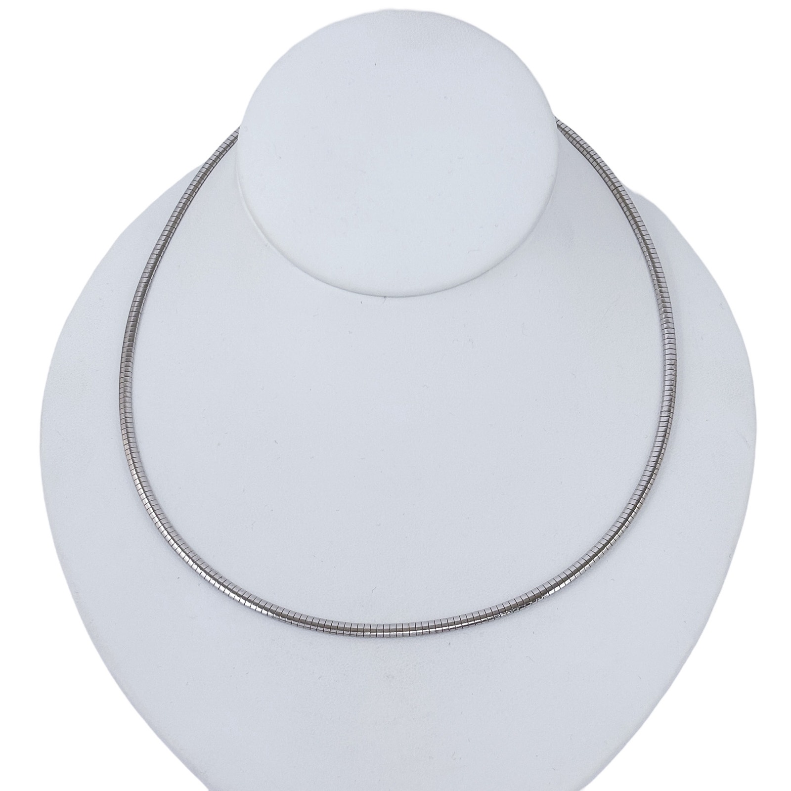 Omega Link Chain Necklace  Vintage Italian Sterling Silver 925  1618